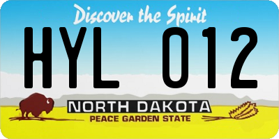 ND license plate HYL012