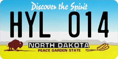 ND license plate HYL014