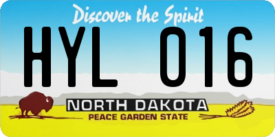 ND license plate HYL016