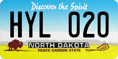 ND license plate HYL020