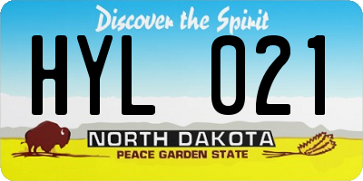 ND license plate HYL021