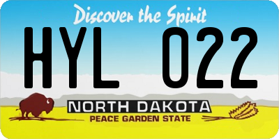 ND license plate HYL022