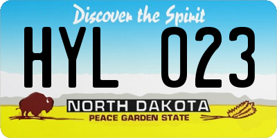 ND license plate HYL023