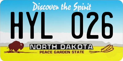 ND license plate HYL026