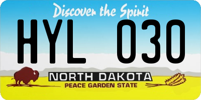 ND license plate HYL030