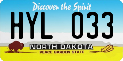 ND license plate HYL033