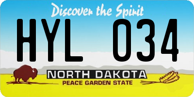 ND license plate HYL034