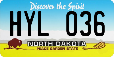 ND license plate HYL036