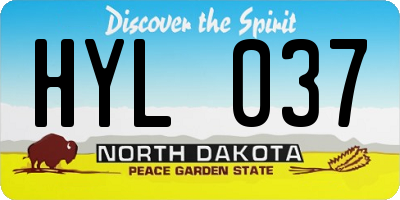 ND license plate HYL037