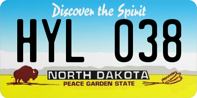 ND license plate HYL038