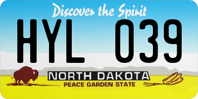 ND license plate HYL039