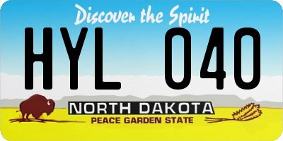 ND license plate HYL040