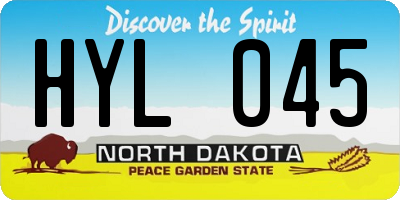 ND license plate HYL045