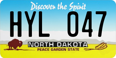 ND license plate HYL047