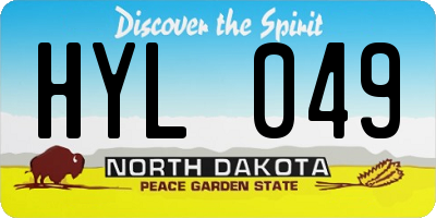 ND license plate HYL049