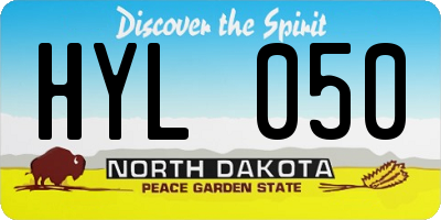 ND license plate HYL050
