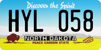 ND license plate HYL058