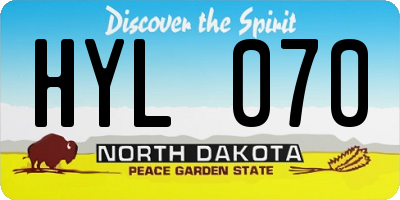 ND license plate HYL070