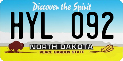 ND license plate HYL092