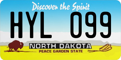 ND license plate HYL099
