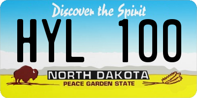 ND license plate HYL100