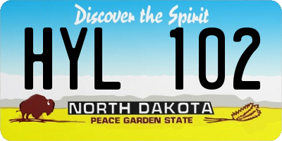 ND license plate HYL102