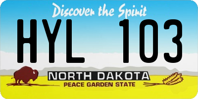 ND license plate HYL103