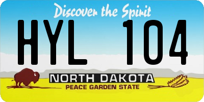 ND license plate HYL104