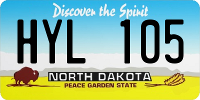 ND license plate HYL105