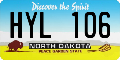 ND license plate HYL106