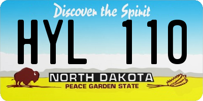 ND license plate HYL110