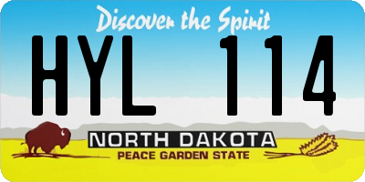 ND license plate HYL114