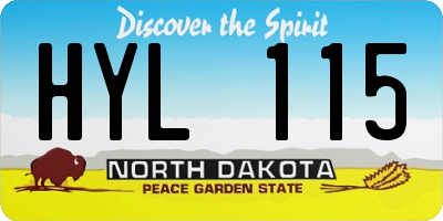 ND license plate HYL115