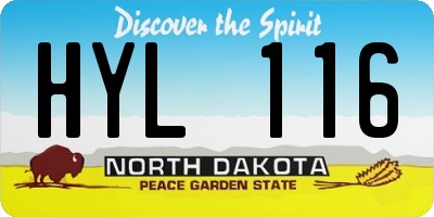 ND license plate HYL116