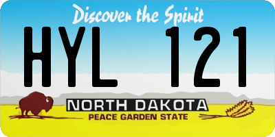 ND license plate HYL121