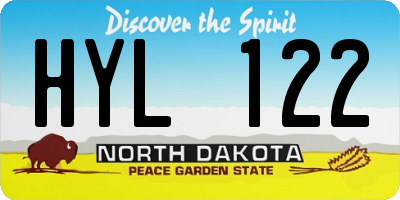 ND license plate HYL122