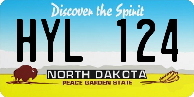 ND license plate HYL124