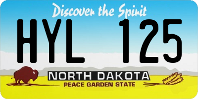 ND license plate HYL125
