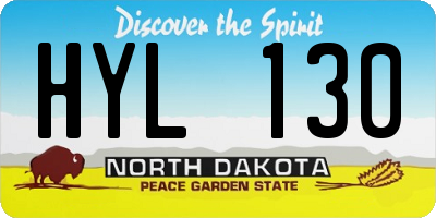 ND license plate HYL130