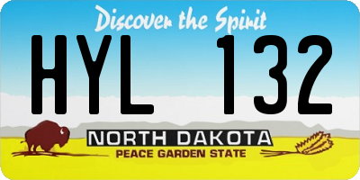 ND license plate HYL132