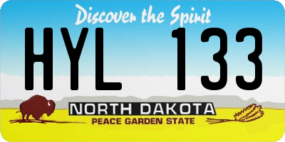 ND license plate HYL133