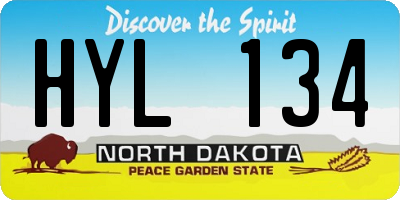 ND license plate HYL134