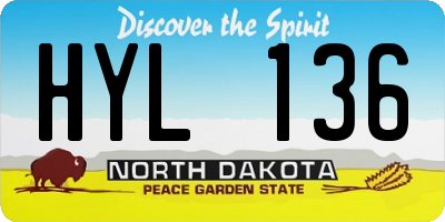 ND license plate HYL136