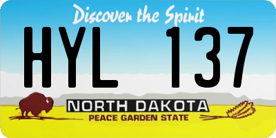 ND license plate HYL137