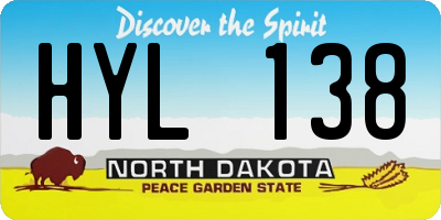 ND license plate HYL138