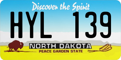 ND license plate HYL139