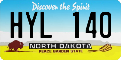 ND license plate HYL140