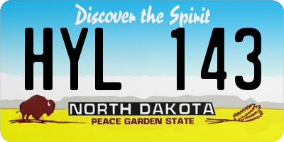 ND license plate HYL143