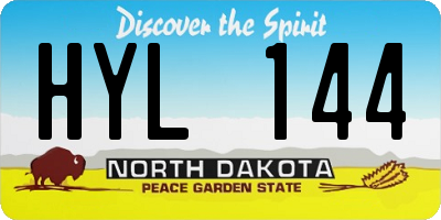ND license plate HYL144
