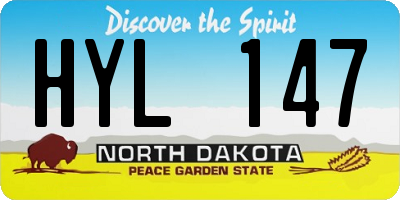 ND license plate HYL147